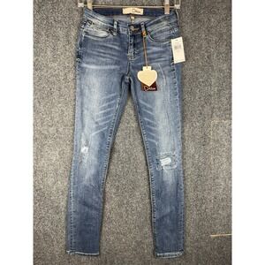 Dittos SIENNA Low Rise Ankle Skinny Jeans Blue Denim Women's 1/25 Distressed